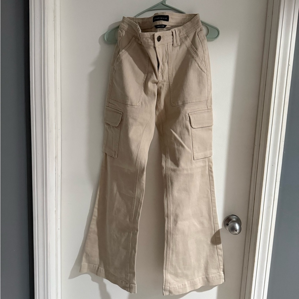 Aeropostale Tan Cargo Flare Pants